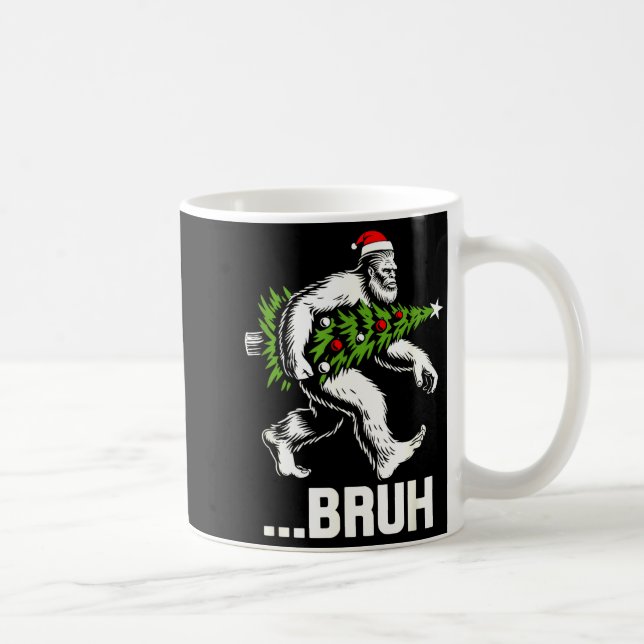 Bruh Bigfoot Christmas Funny Christmas Tree Xmas S Kaffemugg (Höger)