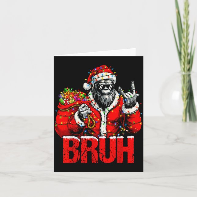 Bruh Bigfoot Christmas Funny Sasquatch Xmas For Me Kort (Framsida)