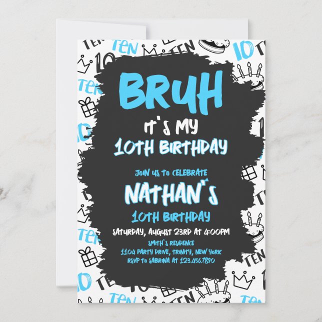 Bruh Birthday Inbjudningar (Framsida)
