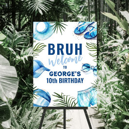 BRUH Blå Poolparty Pojkfödelsedagsfirande Välkomme
