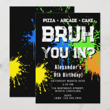 Bruh Boy's Birthday Party Neon Graffiti Teenager