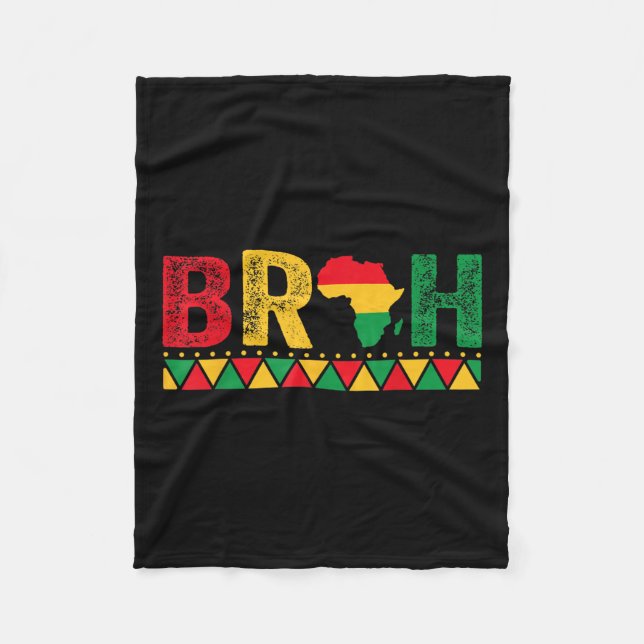 Bruh Boys Kids African American Funny Black Histor Fleecefilt (Framsidan)