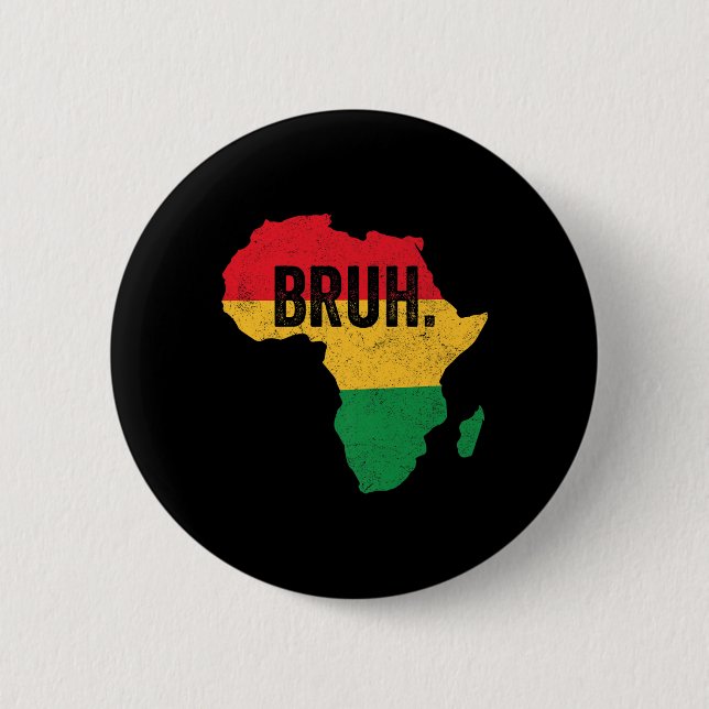 Bruh Boys Kids African American Funny Black Histor Knapp (Framsida)