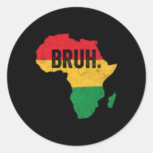 Bruh Boys Kids African American Funny Black Histor Runt Klistermärke