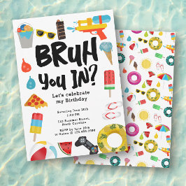 Bruh Boy's Teenager Födelsedagsfest Tonåring Boy S Inbjudningar