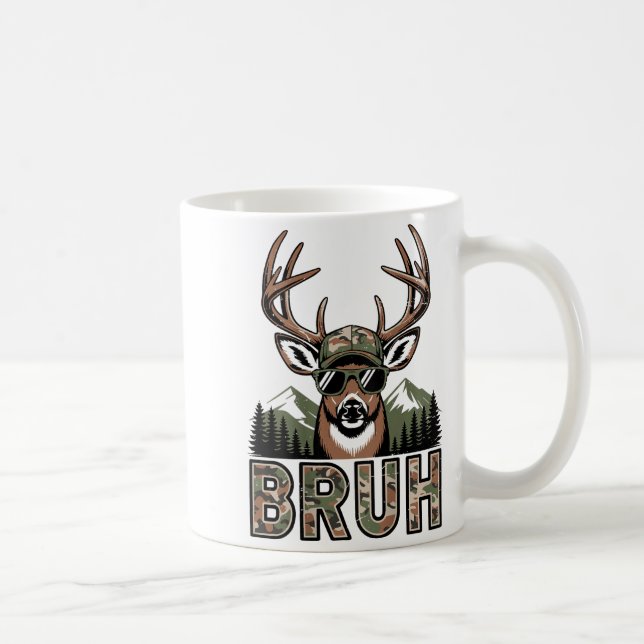 Bruh Camo Deer Hunting Camouflage Elk Buck Funny Y Kaffemugg (Höger)