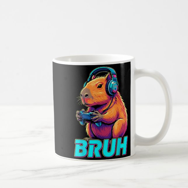 Bruh Capybara Funny Video Games Capybaras  Kaffemugg (Höger)