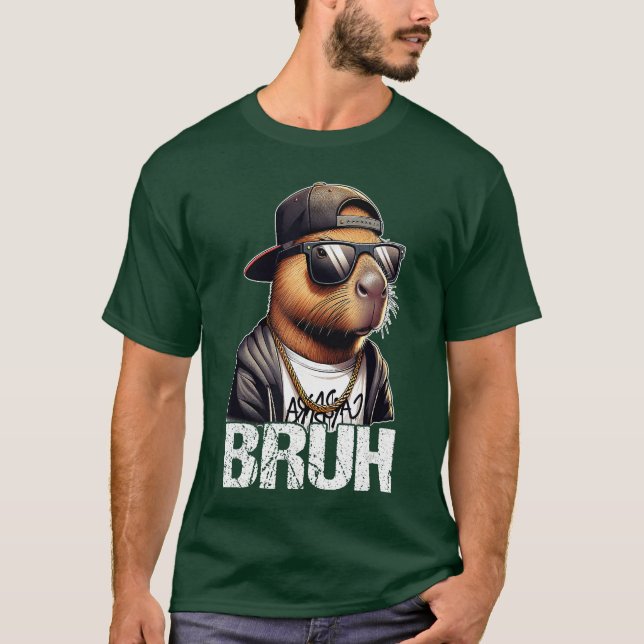 Bruh Capybara Sunglasses Boys Mens Funny Capybara  T Shirt (Framsida)