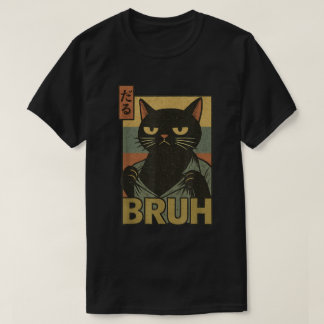 Bruh Cat Meme Japanese Anime Aesthetic T Shirt