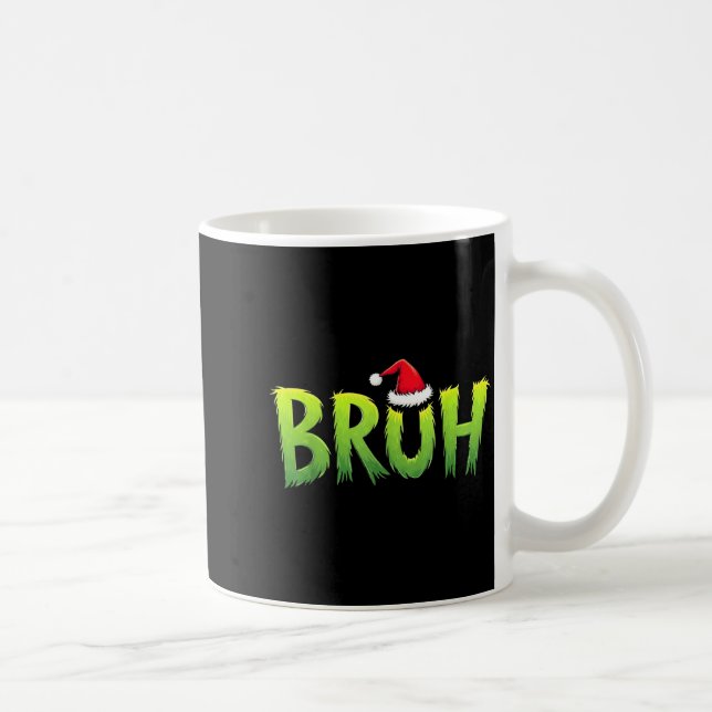 Bruh Christmas Kids Teens Boys Funny Christmas Hum Kaffemugg (Höger)