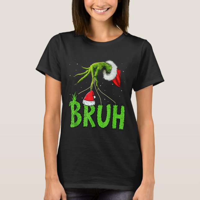 Bruh Christmas Kids Teens Boys Funny Christmas Hum T Shirt (Framsida)