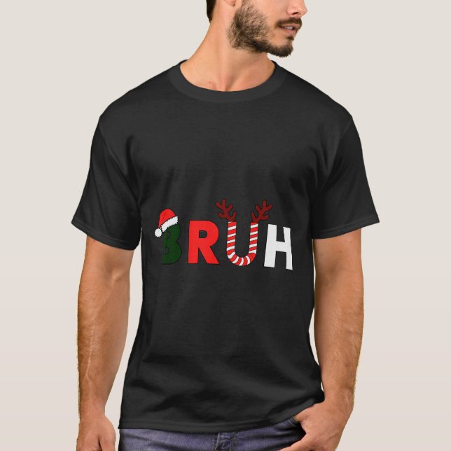 Bruh Christmas Kids Xmas Teens Boys Funny Party Wi T Shirt (Framsida)