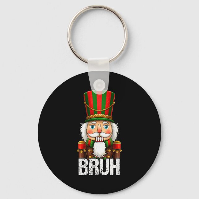 Bruh Christmas Nutcracker Santa Claus Holiday Xmas Nyckelring (Framsida)