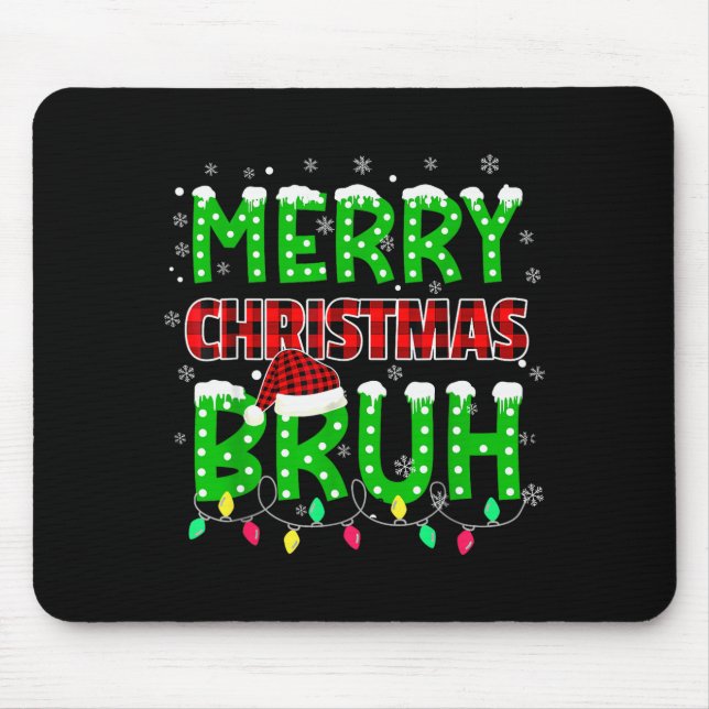 Bruh Christmas Red Plaid Teens Boys Kids Xmas Paja Musmatta (Framsidan)