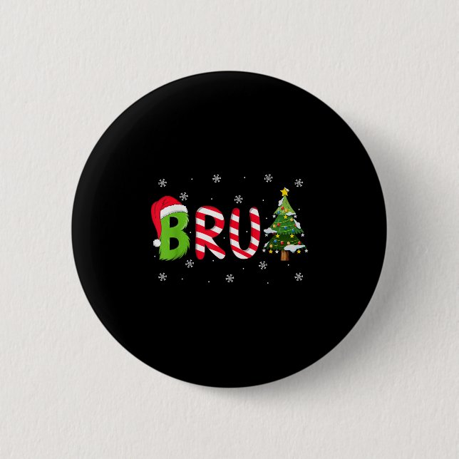 Bruh Christmas Saying Bro Funny Men Boys Bruh Meme Knapp (Framsida)