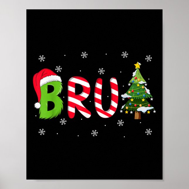Bruh Christmas Saying Bro Funny Men Boys Bruh Meme Poster (Framsidan)