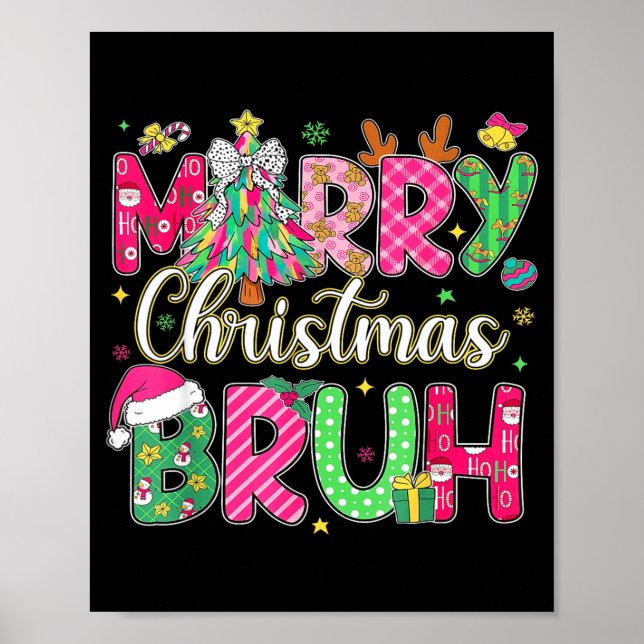 Bruh Christmas Shirt Kids Xmas Men Teen Boys Funny Poster (Framsidan)