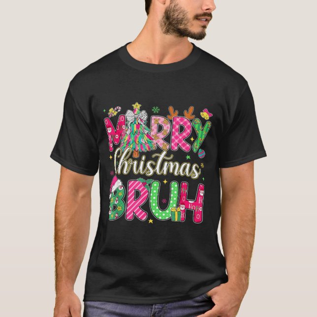 Bruh Christmas Shirt Kids Xmas Men Teen Boys Funny T Shirt (Framsida)