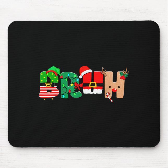 Bruh Christmas Tree Xmas Elf Santa Rudolph Pajamas Musmatta (Framsidan)