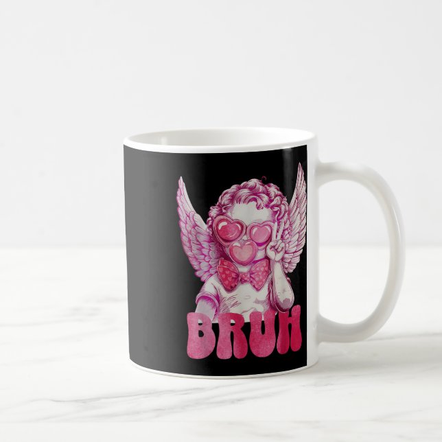 Bruh Cupid Valentines day Funny Sarcastic Kaffemugg (Höger)