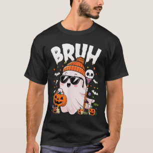 Bruh Cute Ghost Bus eller godis Halloween Costume T Shirt