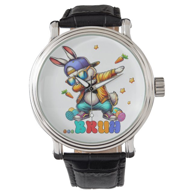 Bruh Dab Kanin Påsk Rolig Armbandsur (Framsida)