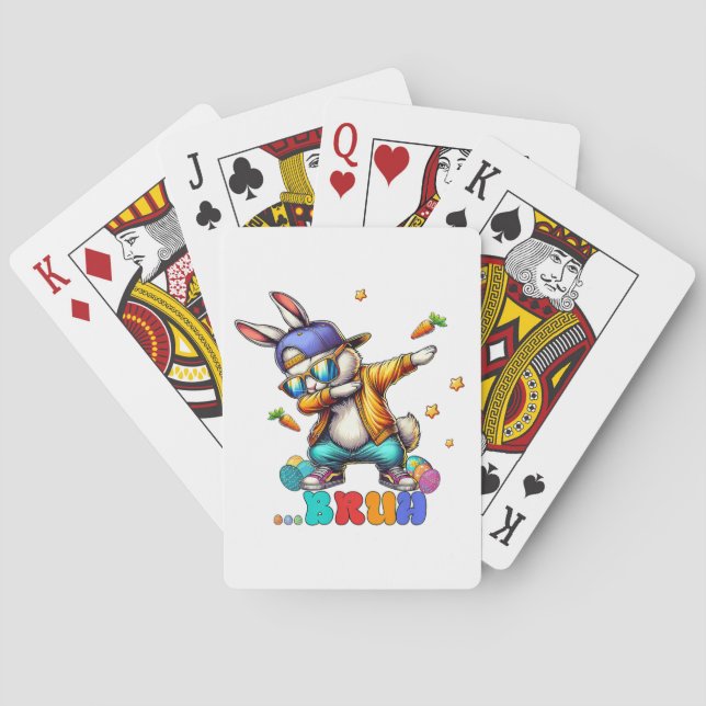 Bruh Dab Kanin Påsk Rolig Casinokort (Baksidan)