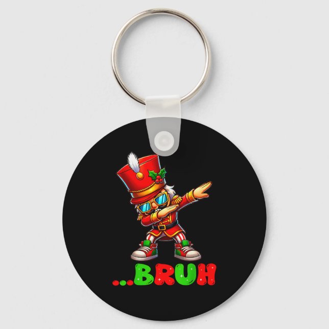 Bruh Dab Nutcracker Funny Kids Boys Mens Christmas Nyckelring (Framsida)