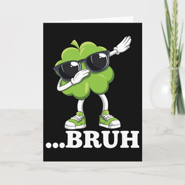 Bruh Dabba Shamrock Rolig Mäns Pojkar St Patr Kort (Framsida)