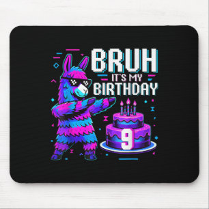 Bruh Dabbar Det Är Min 9-årsdag Llama Pinata Pojke Musmatta