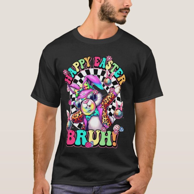 Bruh Dabbar Kanin Blåser Bubbla Leopard Glasögon T Shirt (Framsida)