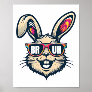 Bruh Dabbing Bunny Påsk Funny Manar Kids Boys Eas Poster