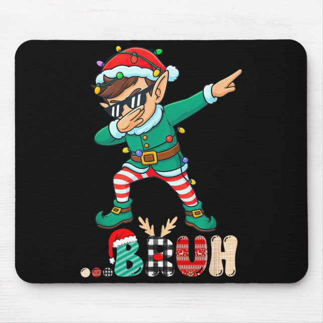 Bruh Dabbing Elf Funny Kids Boys Mens Christmas Ma Musmatta (Framsidan)