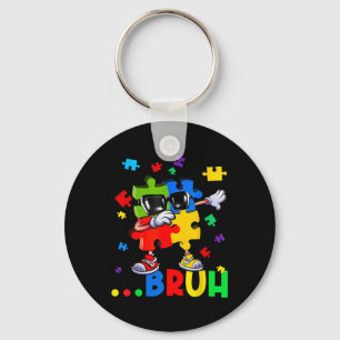 Bruh Dabbing Puzzle Autism Awareness Tonåringar Bo Nyckelring