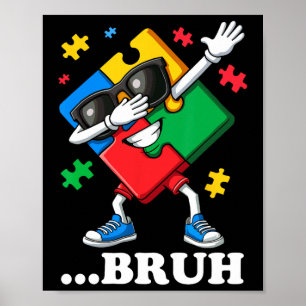 Bruh Dabbing Puzzle Funny Kids Boys Manar Autism Poster