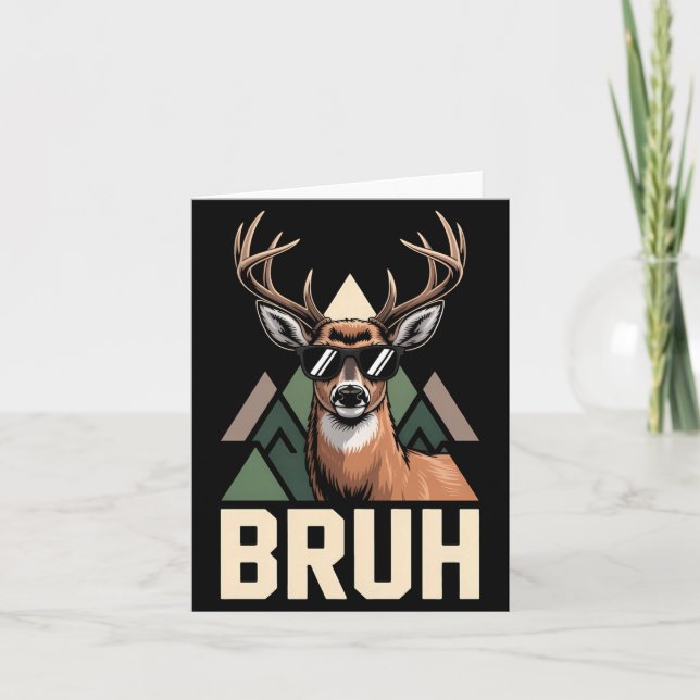 Bruh Deer Funny Deer Hunting Camo Hat Youth Kids S Kort (Framsida)