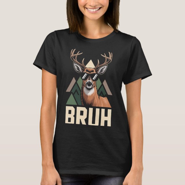 Bruh Deer Funny Deer Hunting Camo Hat Youth Kids S T Shirt (Framsida)
