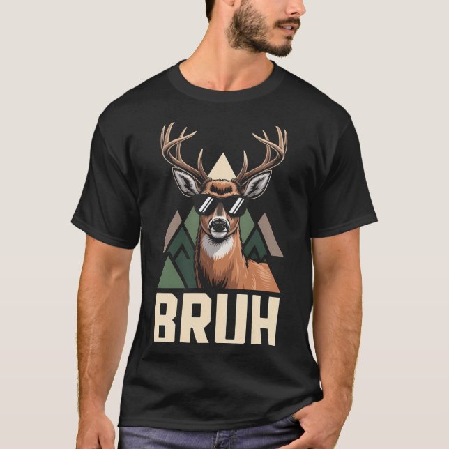 Bruh Deer Funny Deer Hunting Camo Hat Youth Kids S T Shirt (Framsida)