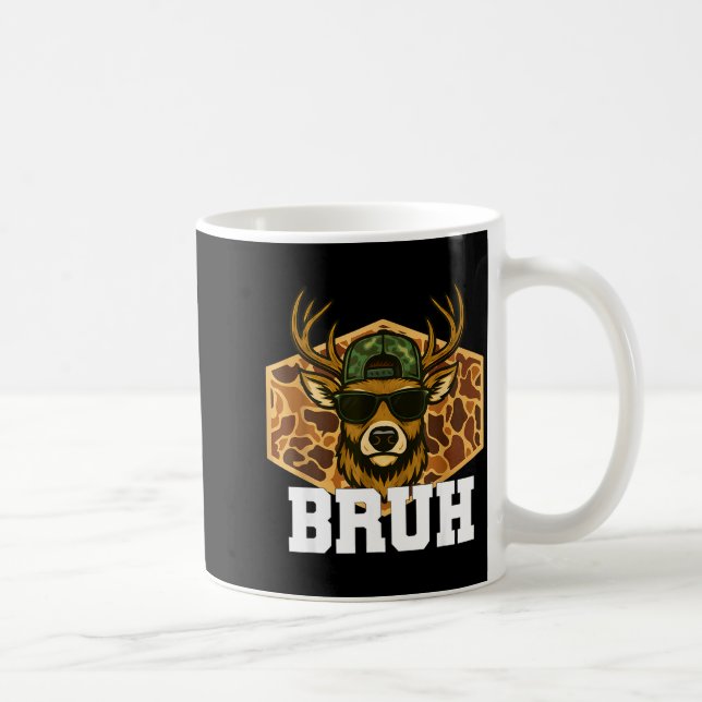 Bruh Deer Funny Deer Hunting Camo Hat Youth Teens  Kaffemugg (Höger)