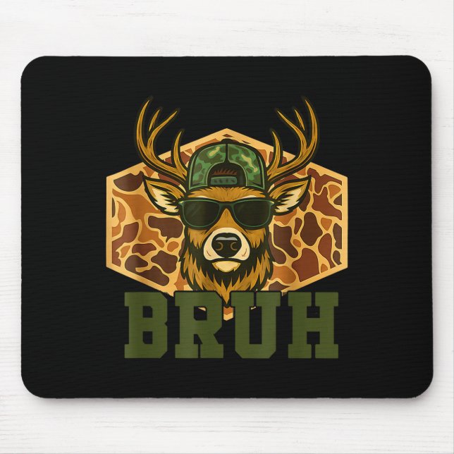 Bruh Deer Funny Deer Hunting Camo Hat Youth Teens  Musmatta (Framsidan)
