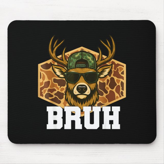 Bruh Deer Funny Deer Hunting Camo Hat Youth Teens  Musmatta (Framsidan)