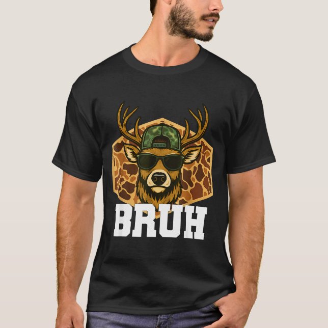 Bruh Deer Funny Deer Hunting Camo Hat Youth Teens  T Shirt (Framsida)