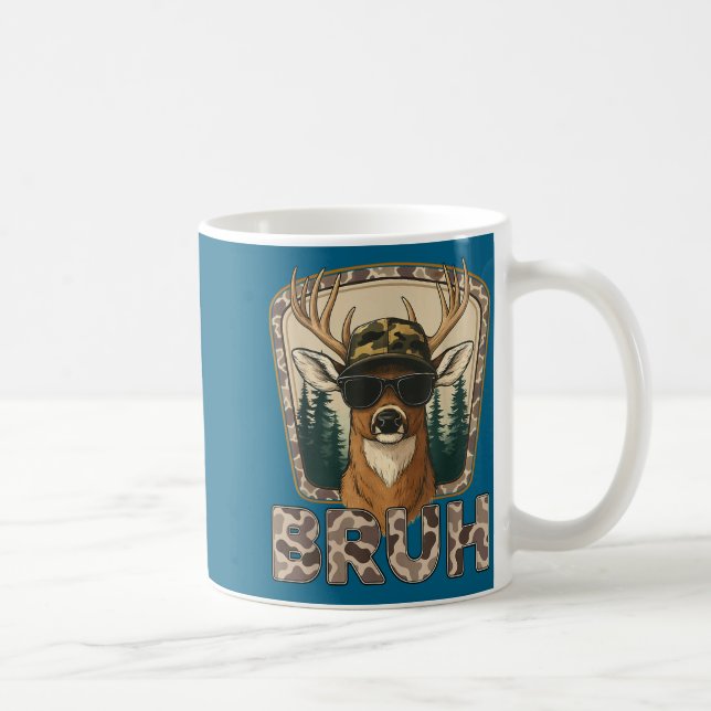Bruh Deer Hunter Funny Deer Hunting Camo Men Teens Kaffemugg (Höger)