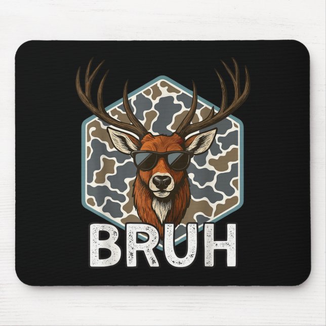 Bruh Deer Hunter Funny Deer Hunting Camo Men Teens Musmatta (Framsidan)