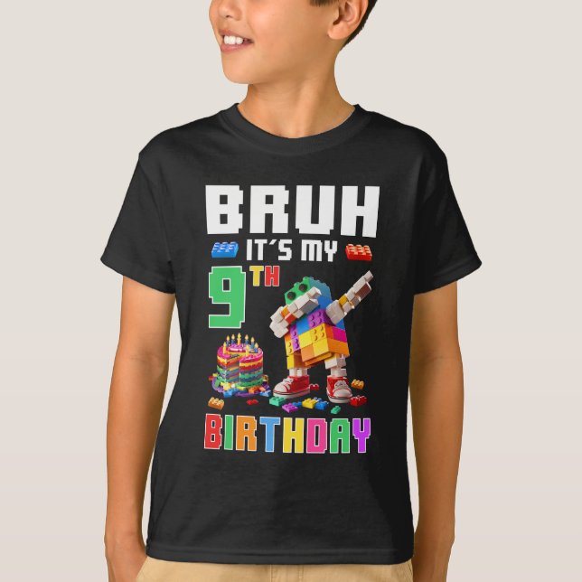 Bruh den 9:e födelsedagsmästbyggaren Dabbing Bl T Shirt (Framsida)