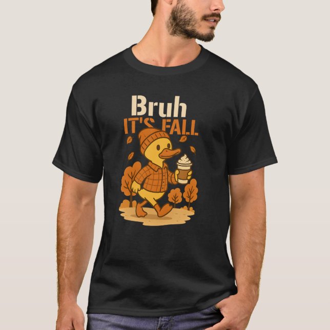 Bruh dess fallande Thanksgiving Goose & Pumpkin Lö T Shirt (Framsida)