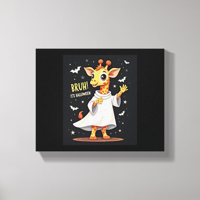 Bruh Det är Halloween Rolig Dabba Spökgiraff Långä Canvastryck (Framsida)