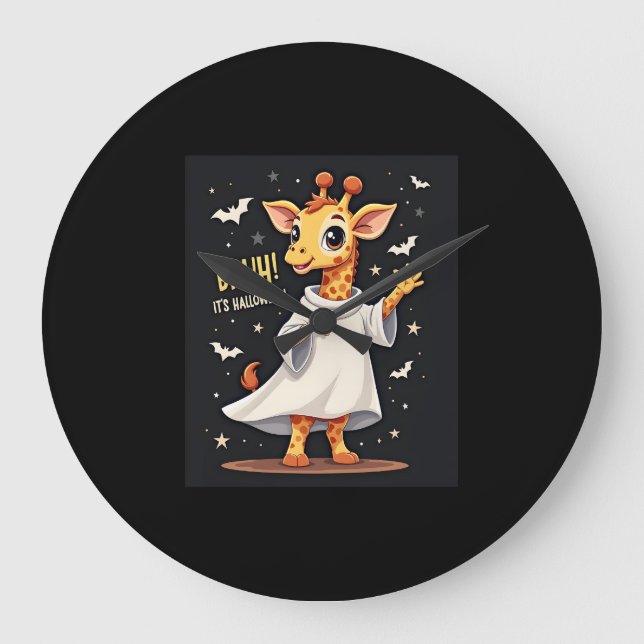 Bruh Det är Halloween Rolig Dabba Spökgiraff Lon Stor Klocka (Framsida)