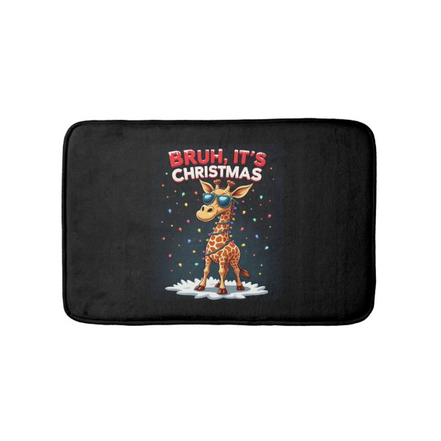 Bruh Det är jul Giraffe Funny Dabbing Long Sle Badrumsmatta (Framsidan)