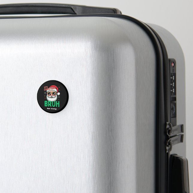 Bruh Det är julklapp Retro Santa Meme Funny Julaft Magnet (In Situ (Luggage))